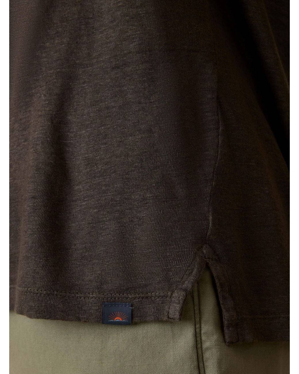 Faherty Brand Green Short-Sleeve Linen Polo Shirt for men