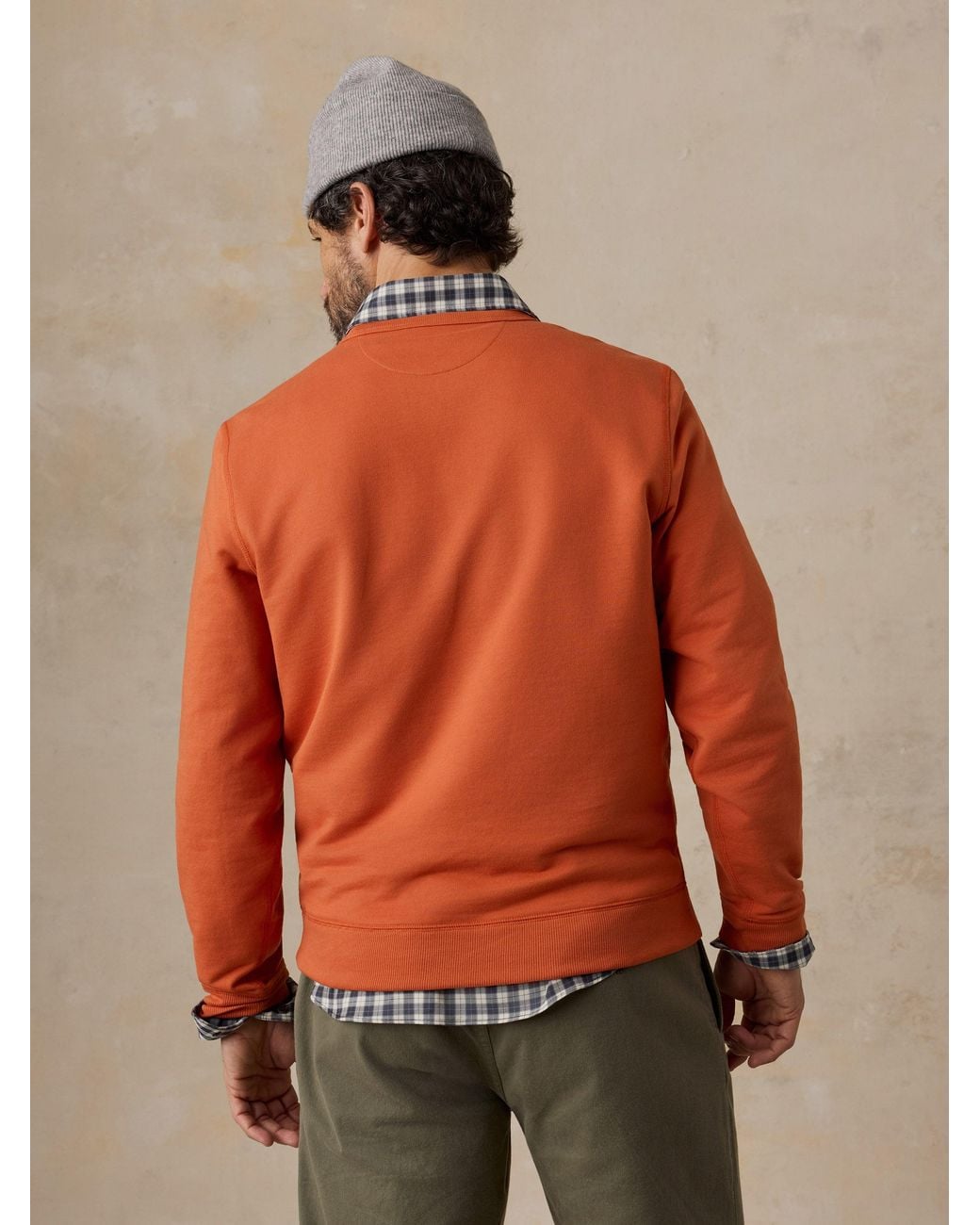 Faherty Brand Orange French Terry Crewneck for men