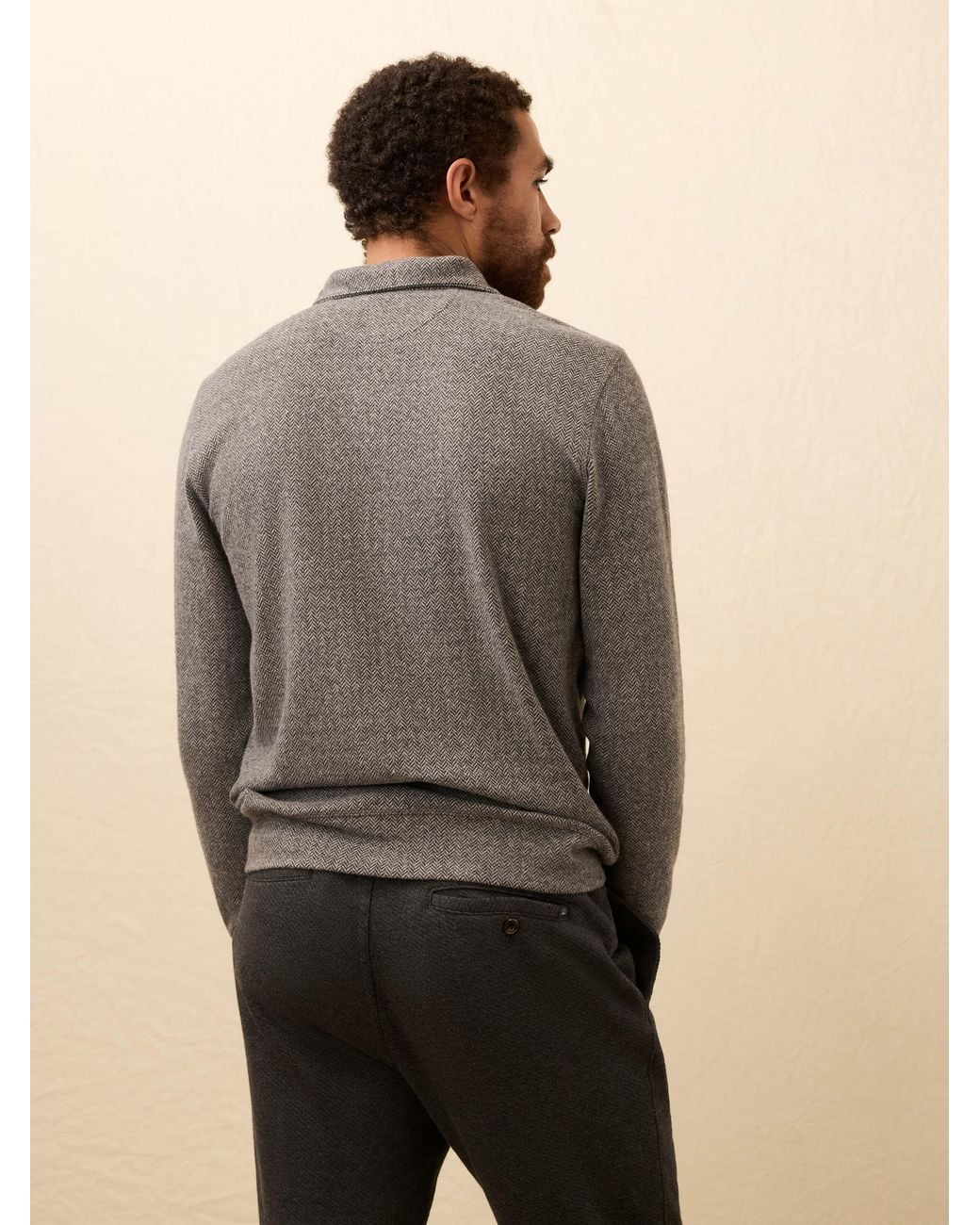 Faherty Brand Gray Legend Sweater Quarter Zip for men