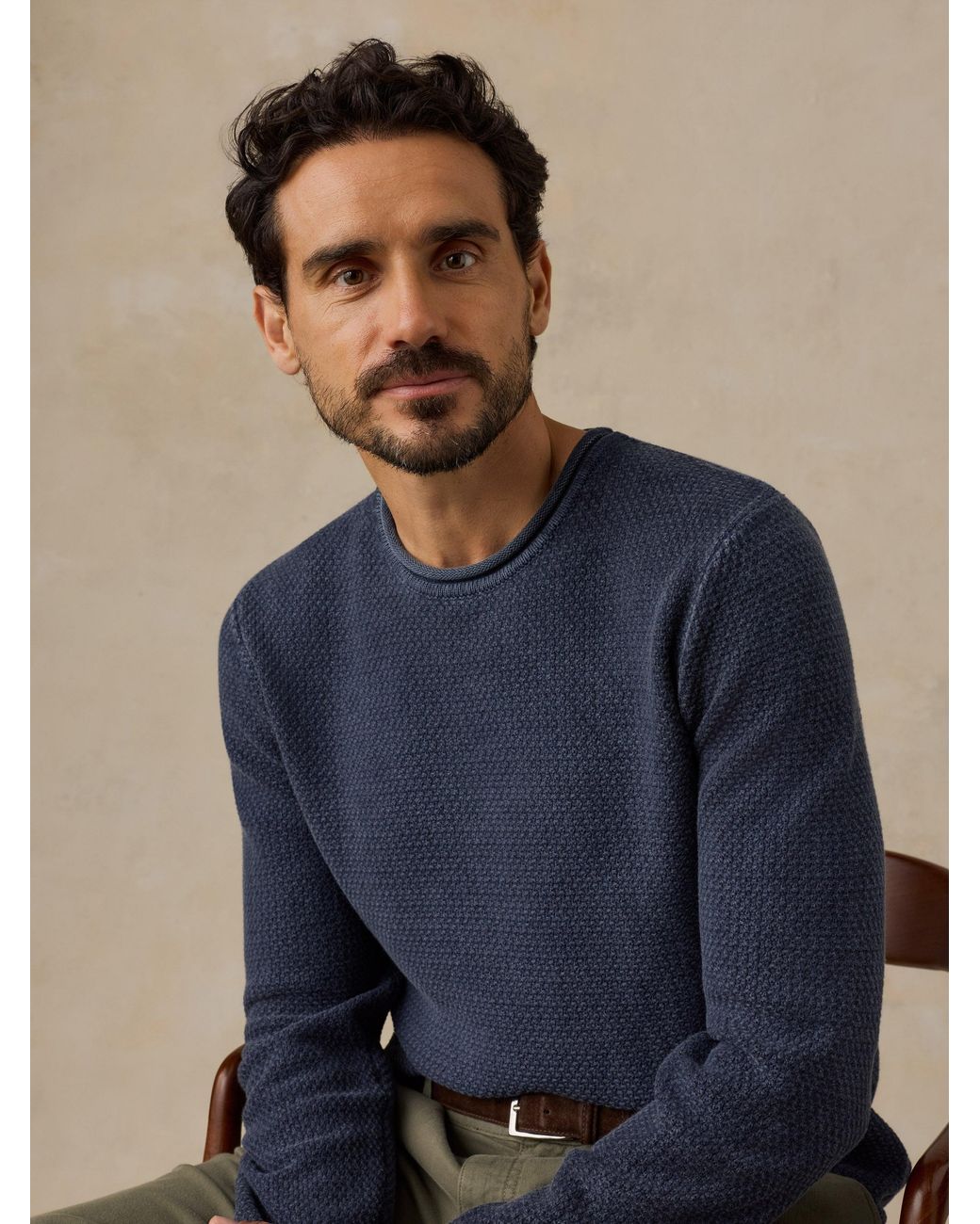 Faherty Brand Blue Sunwashed Dockside Sweater for men