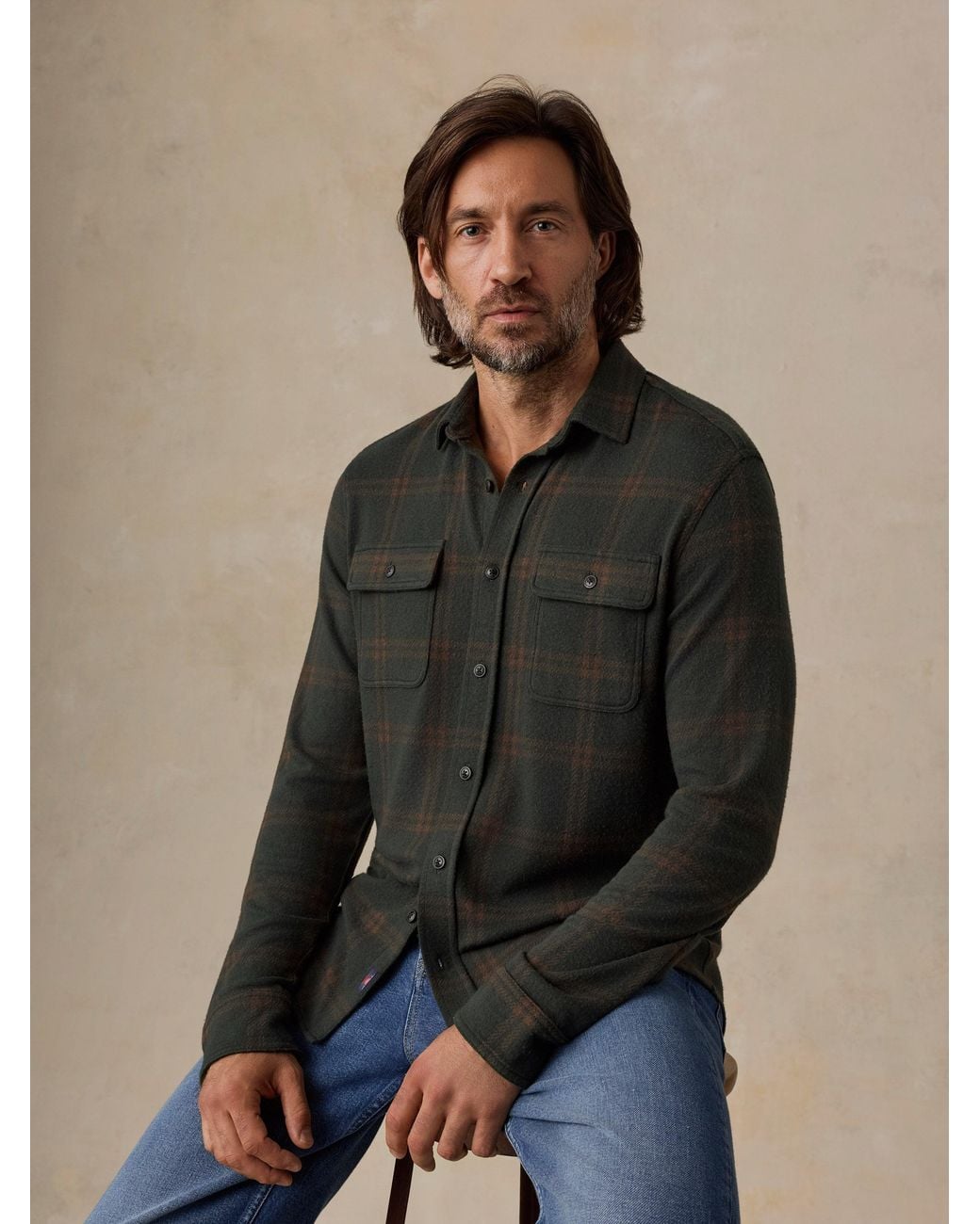 Faherty Brand Black Legend Sweater Shirt for men