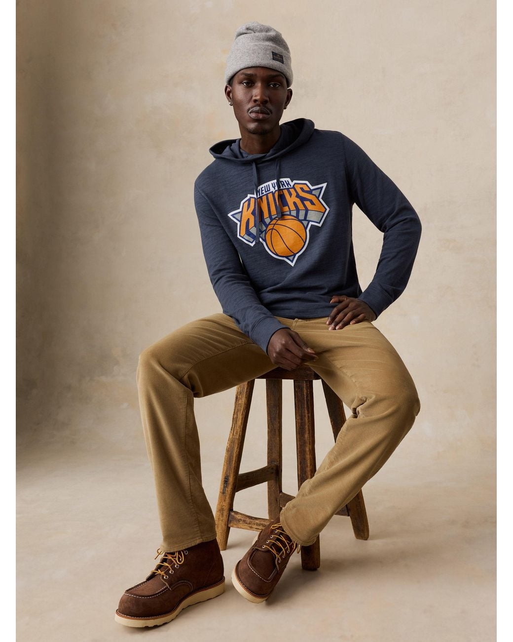 Faherty Brand Blue Ny Knicks Sunwashed Organic Hoodie for men