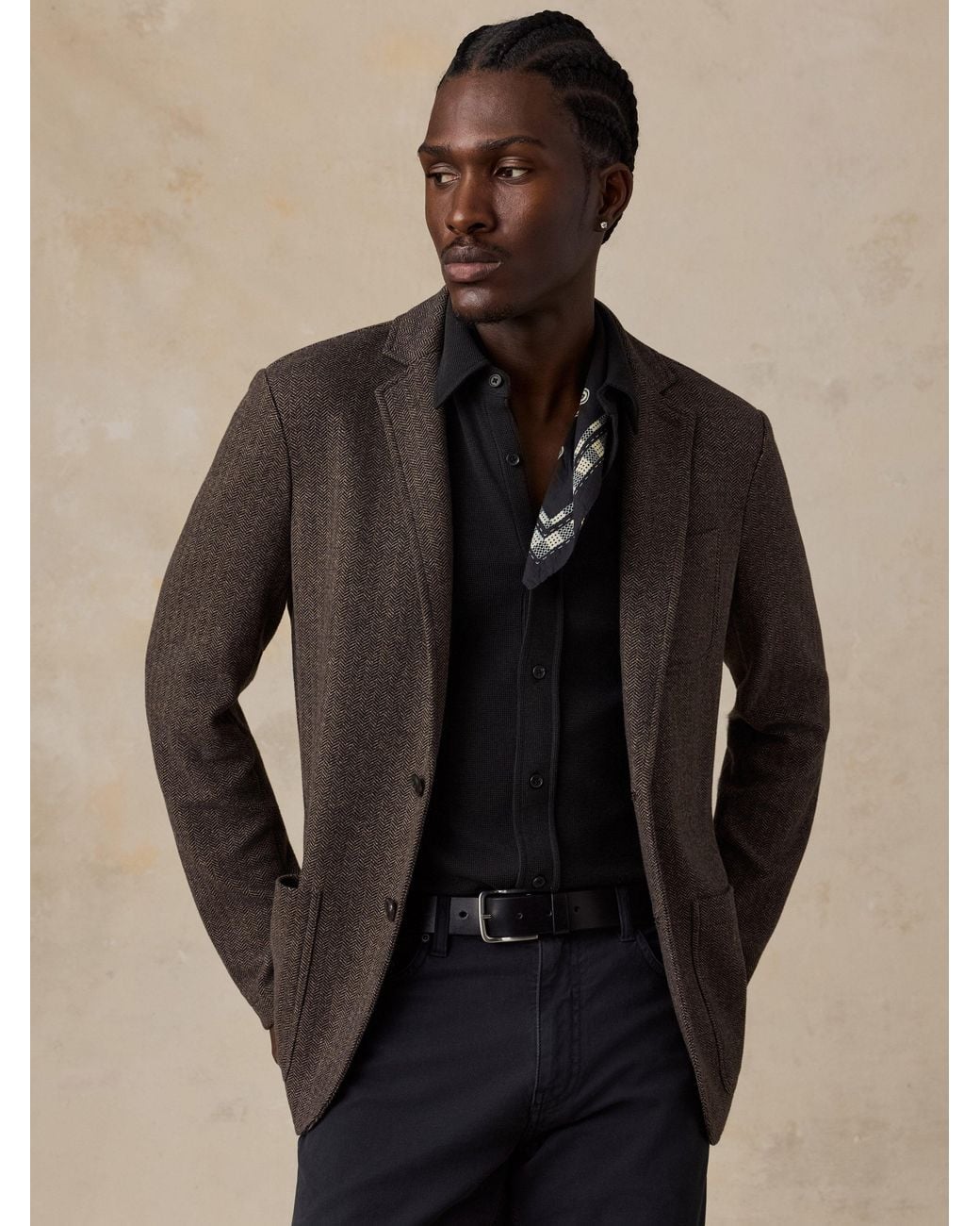 Faherty Brand Natural Inlet Knit Tweed Blazer for men