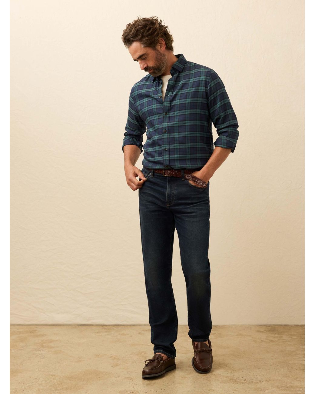 Faherty Brand Blue Soft Twill Movement Shirt for men