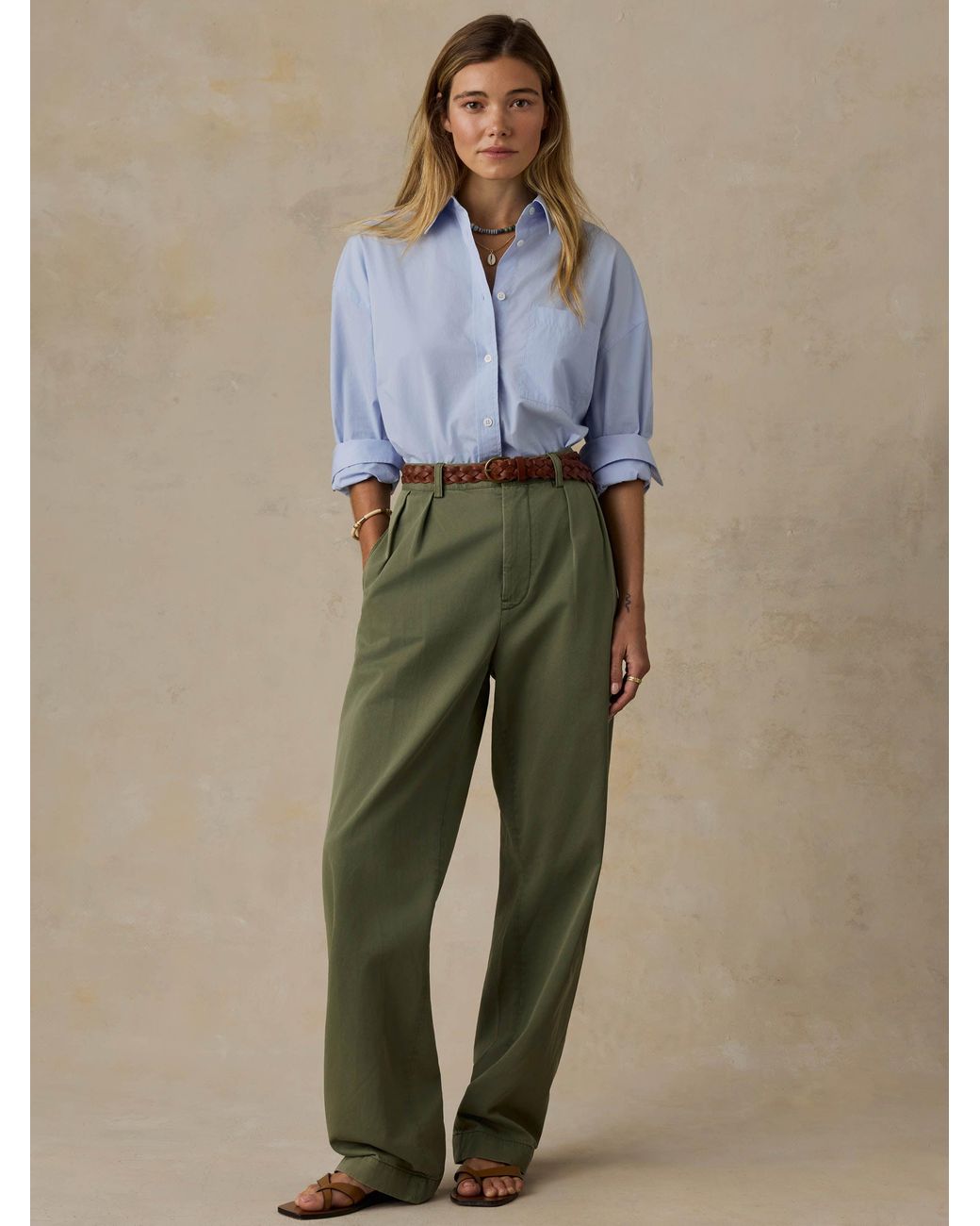 Faherty Brand Blue Coastal Poplin Relaxed Shirt