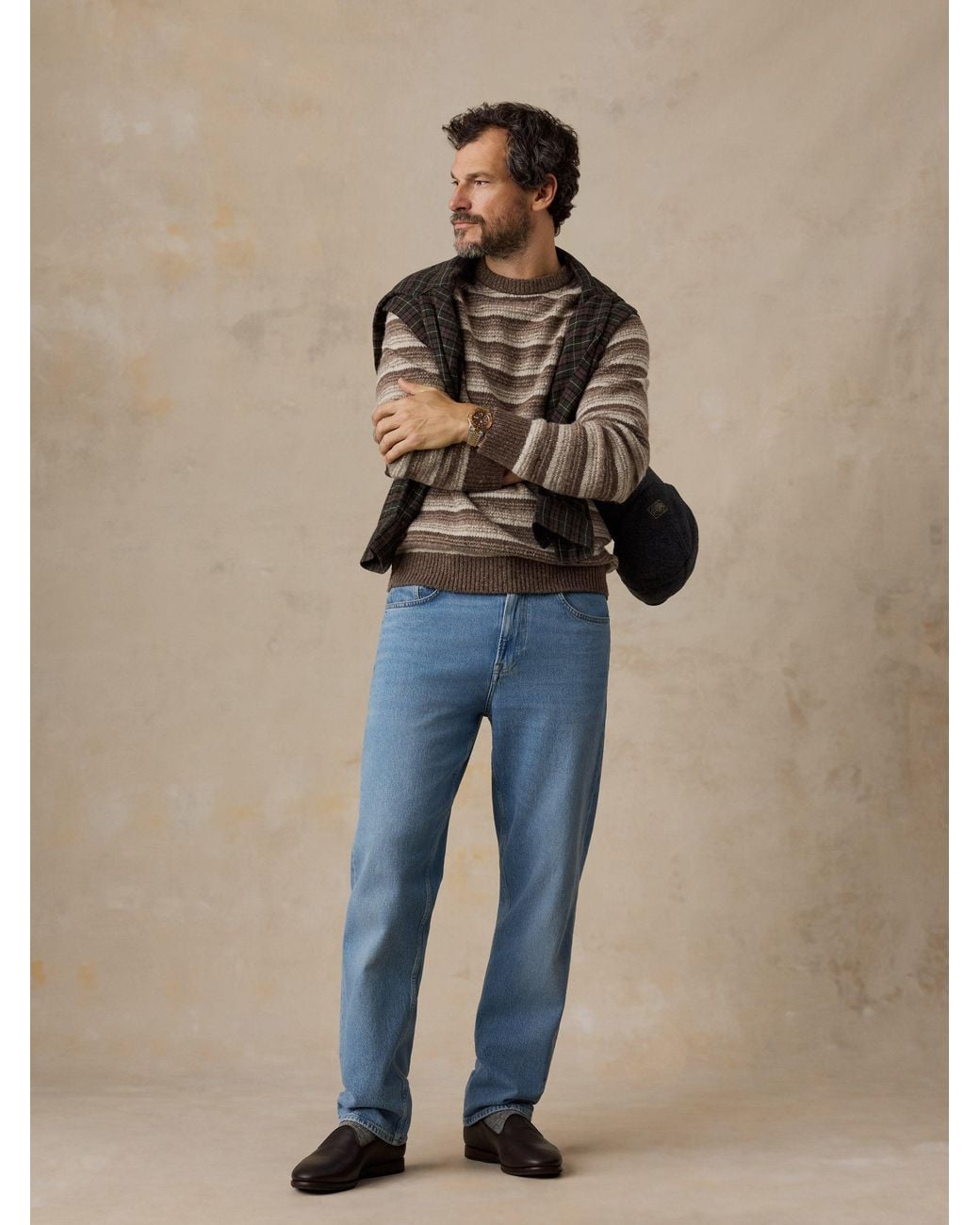 Faherty Brand Natural Donegal Crew Sweater for men