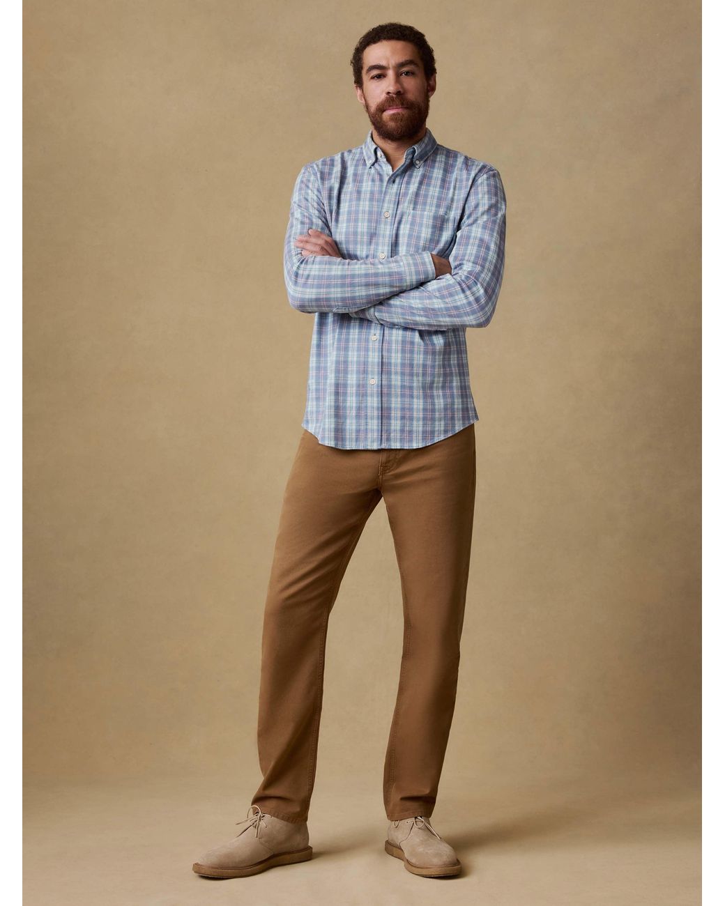 Faherty Brand Blue Coastline Knit Shirt for men