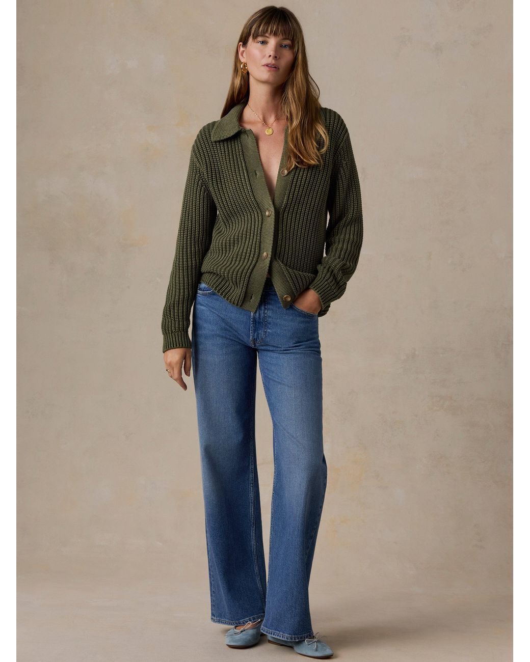 Faherty Brand Natural Sunwashed Cotton Lodge Cardigan