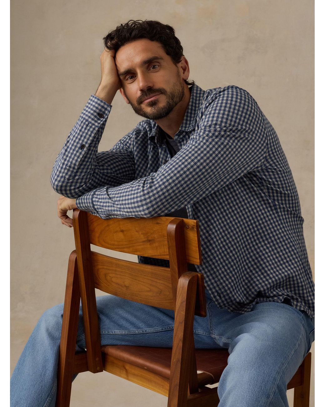 Faherty Brand Blue Coastline Knit Shirt for men