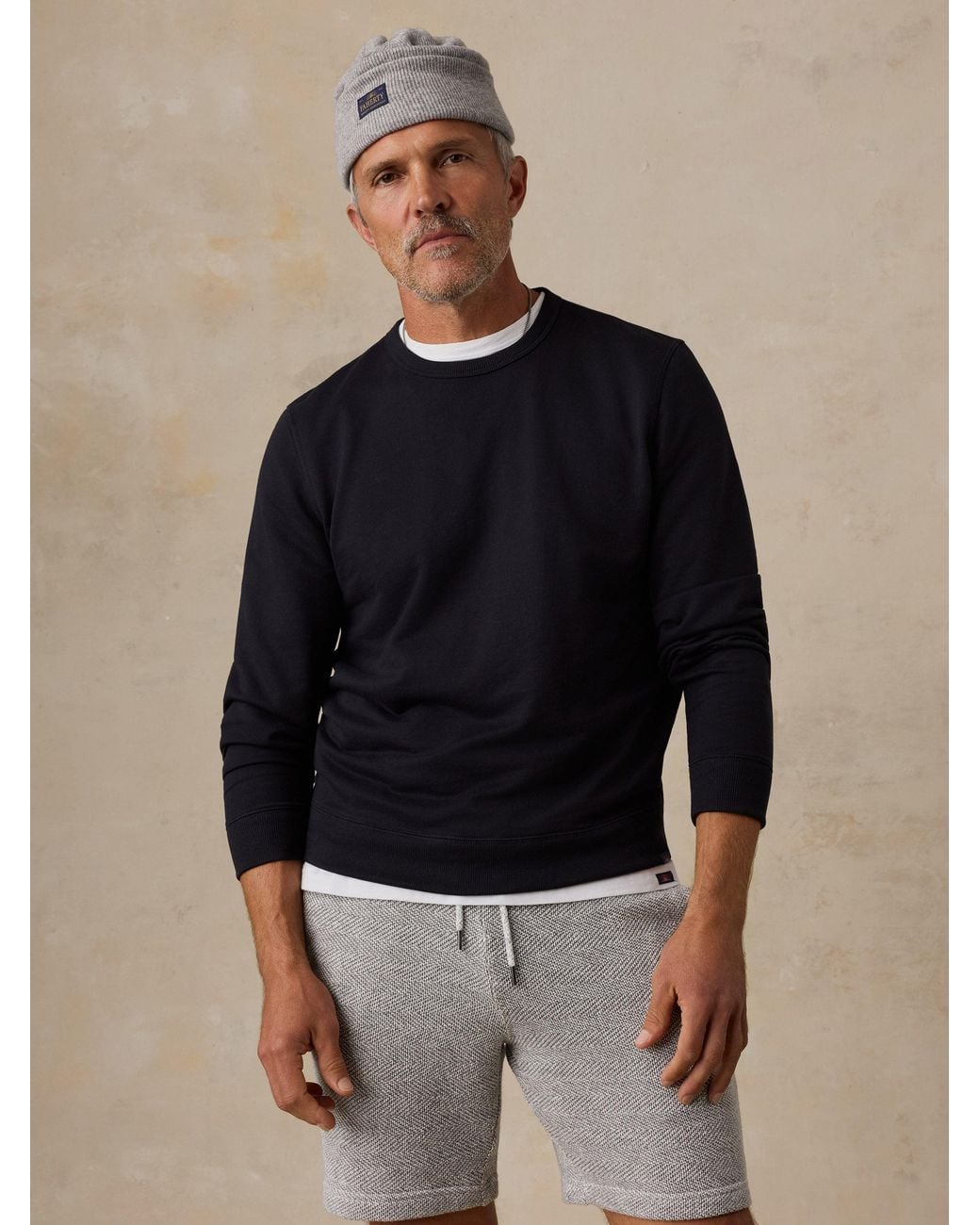 Faherty Brand Blue French Terry Crewneck for men
