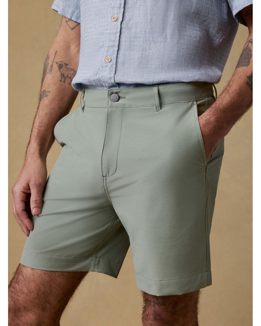 Faherty Brand Green All Day Short (7" for men