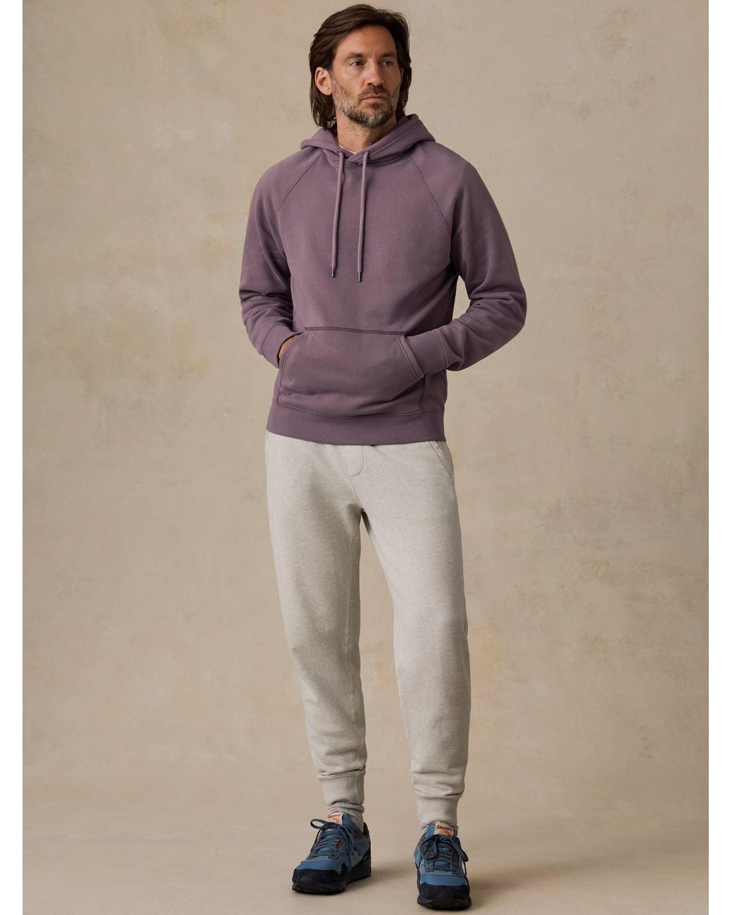 Faherty Brand Purple High Standard Fleece Hoodie for men