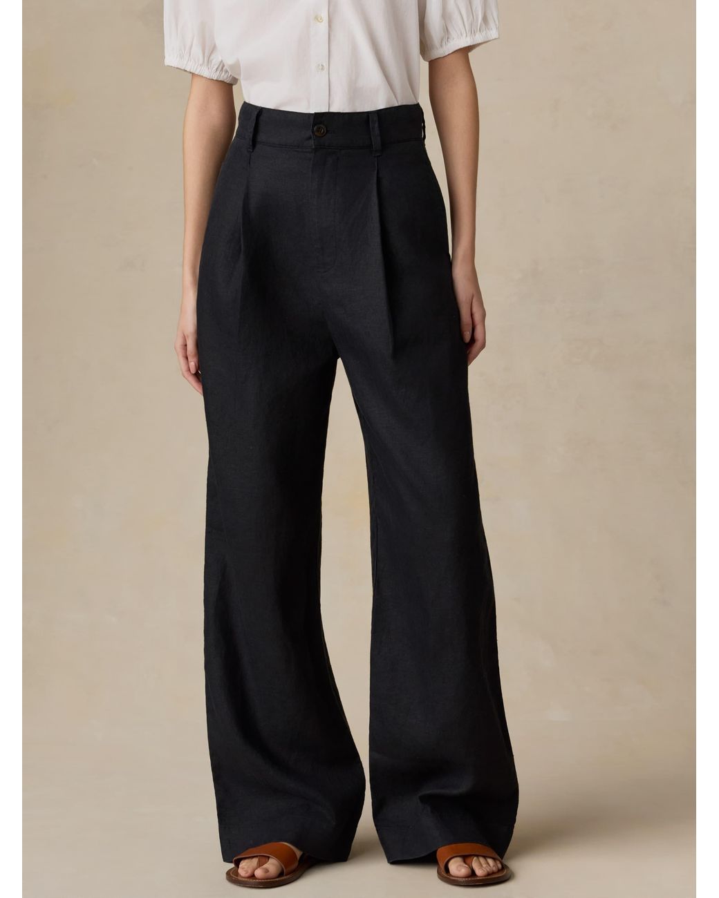 Faherty Brand Natural Sun Strider Linen Pleated Pants