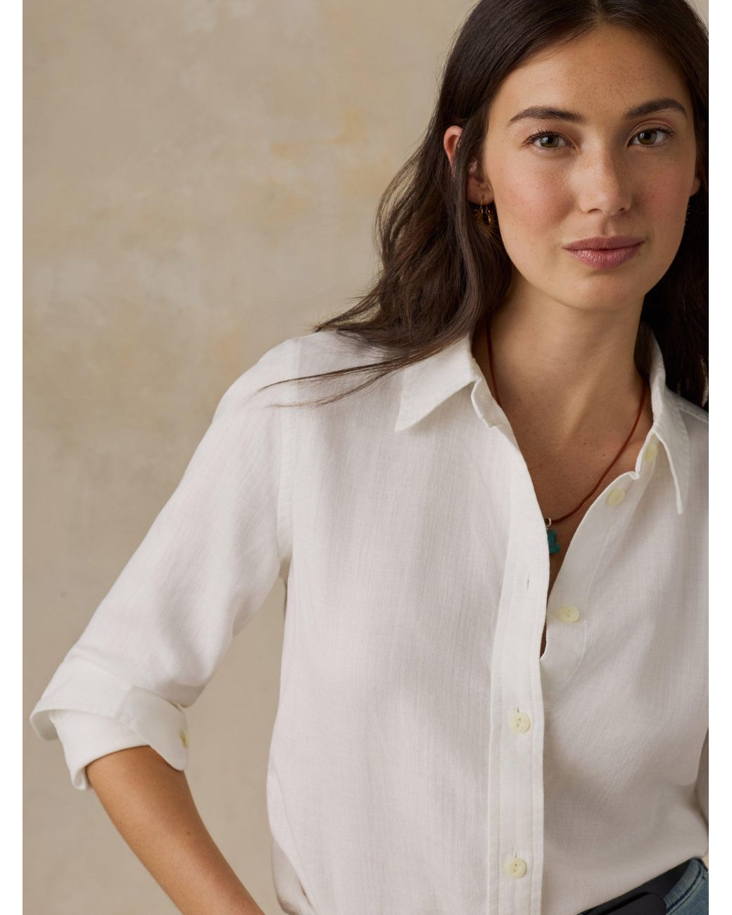 Faherty Brand Natural Tried & True Chambray Shirt
