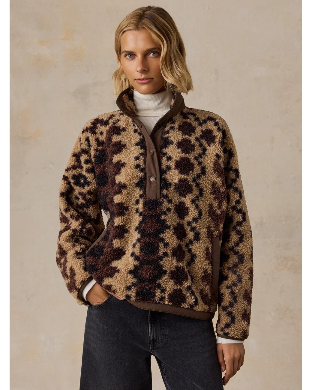 Faherty Brand Brown Fireside Fleece Pullover