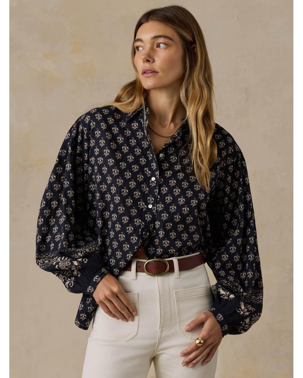 Faherty Brand Black Suki Blouse
