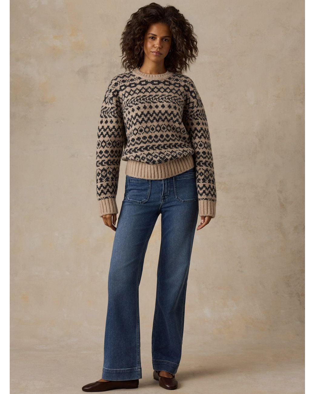 Faherty Brand Gray Après Alpaca Midnight Bay Crew Sweater