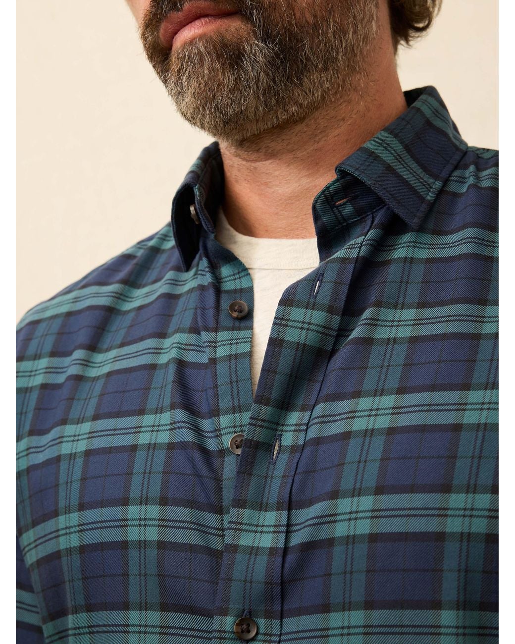 Faherty Brand Blue Soft Twill Movement Shirt for men