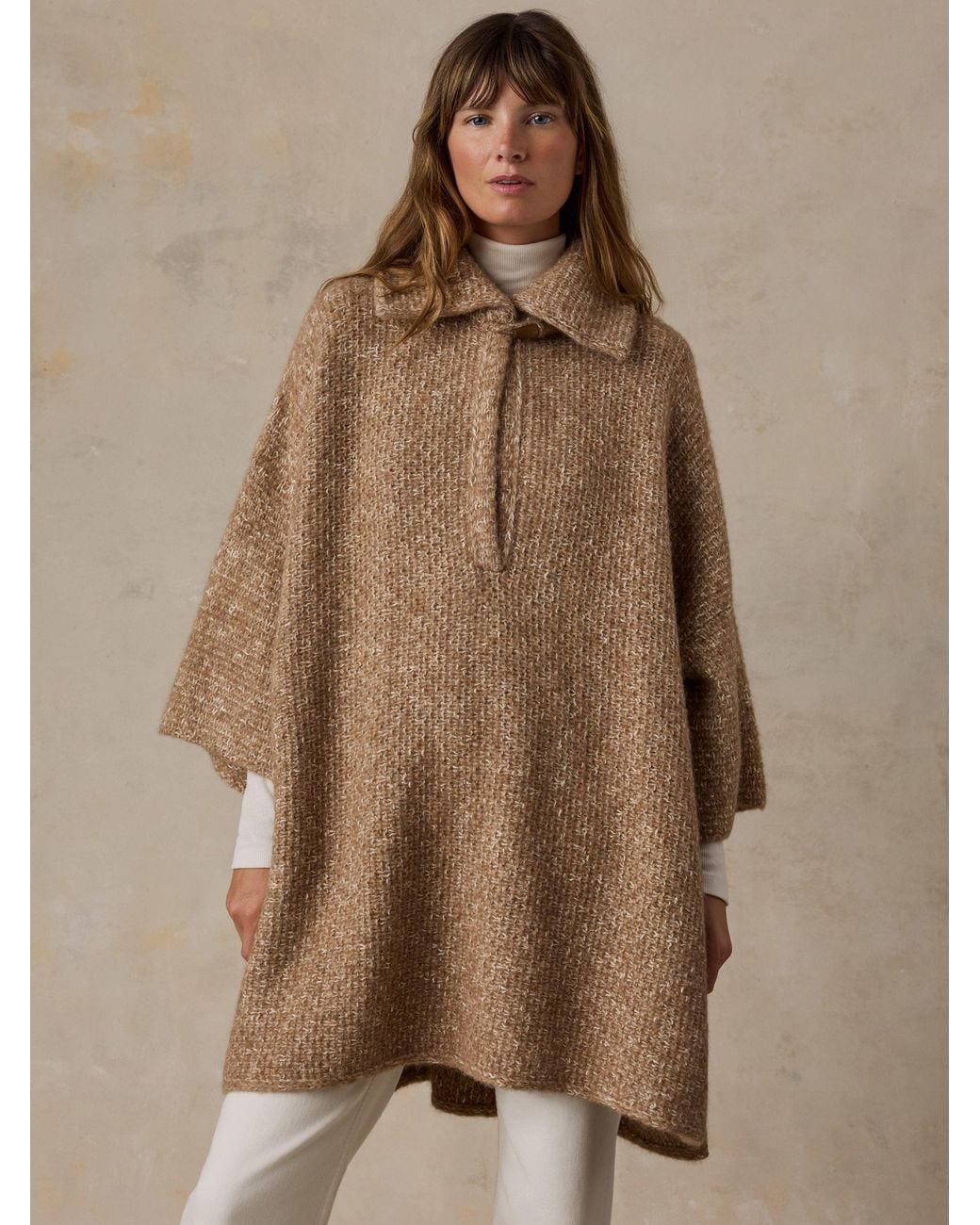 Faherty Brand Green Après Alpaca Sweater Poncho