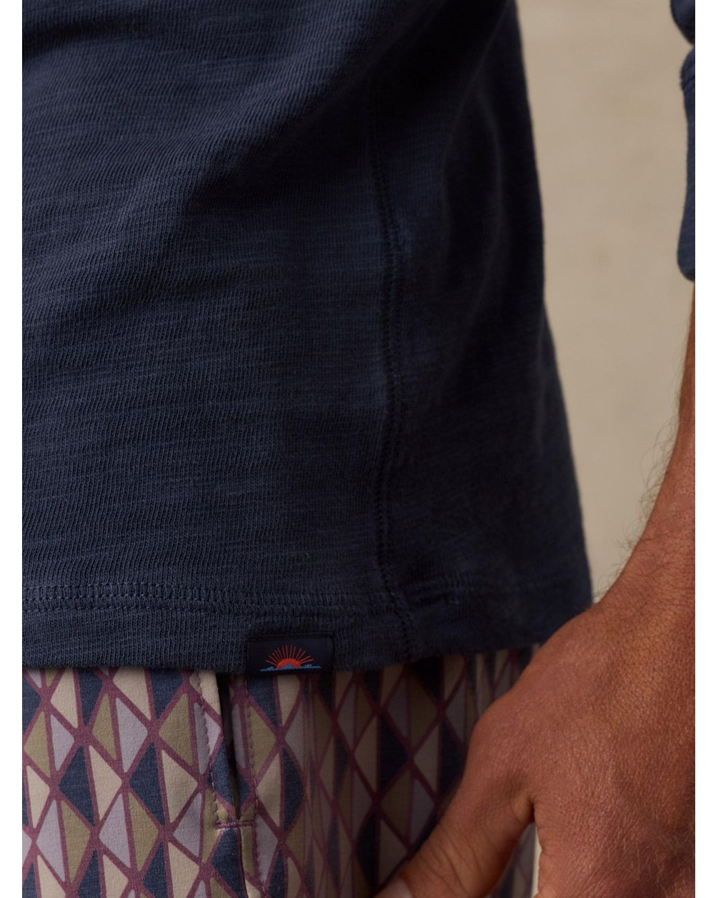 Faherty Brand Blue Sunwashed Organic Hoodie for men