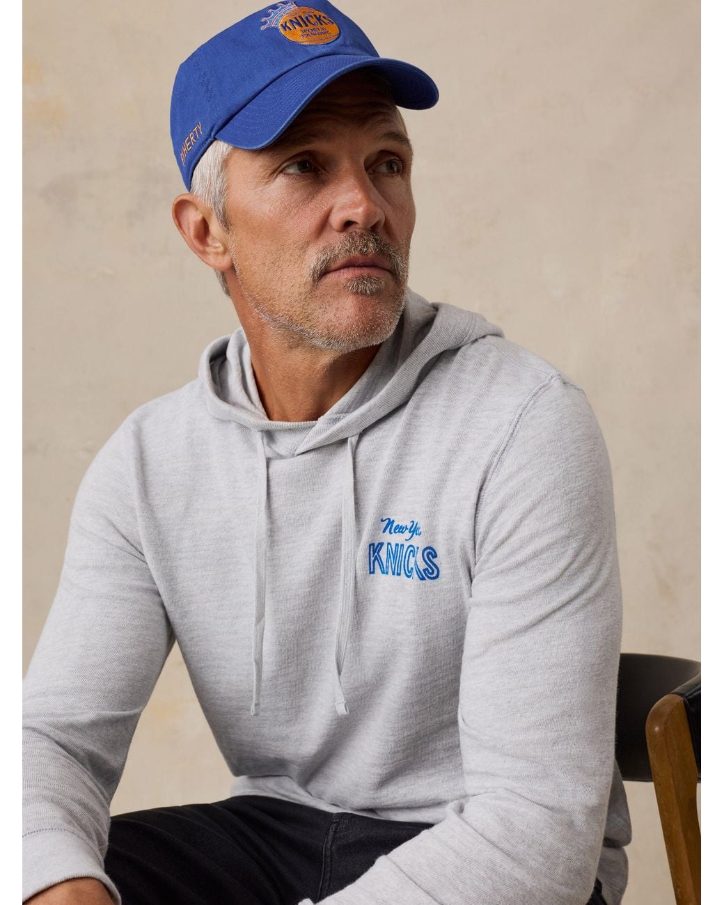 Faherty Brand Gray Ny Knicks Sunwashed Organic Hoodie for men