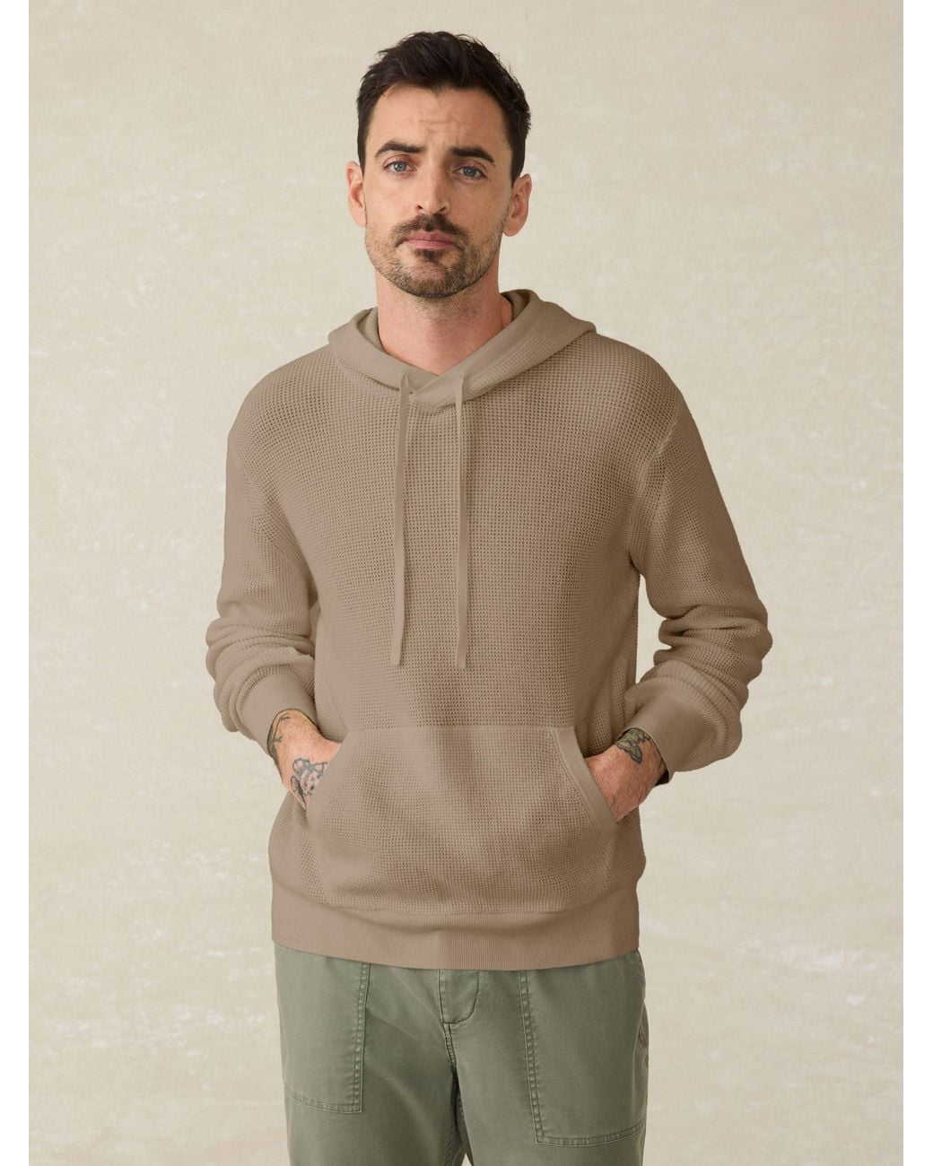 Faherty Brand Natural Sunwashed Sweater Hoodie for men