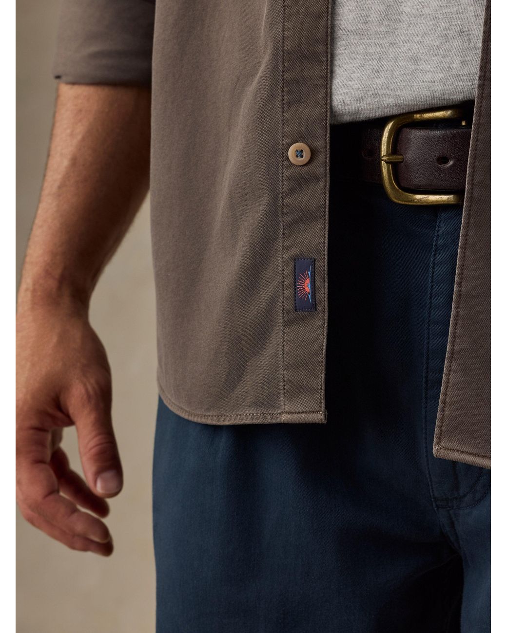 Faherty Brand Brown Costa Pique Shirt for men