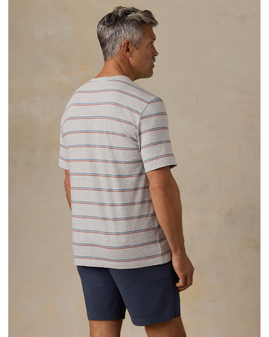 Faherty Brand Gray Sunwashed Regenerative T-Shirt for men