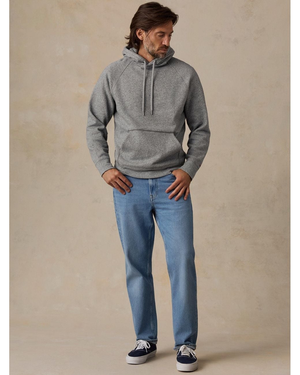 Faherty Brand Gray High Standard Fleece Hoodie for men