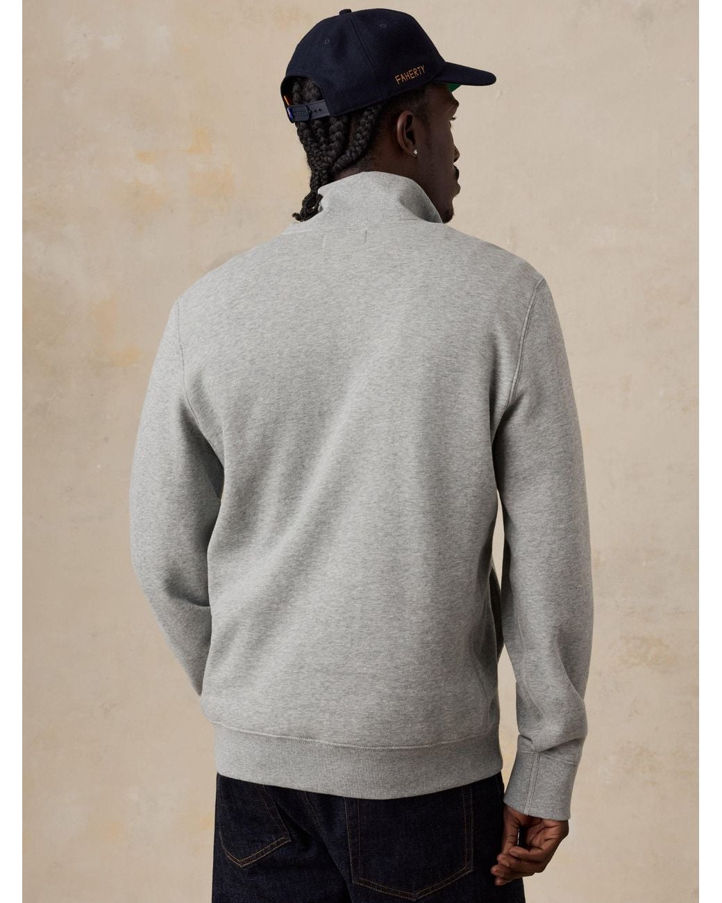 Faherty Brand Gray Ny Knicks High Standard Fleece Quarter Zip for men