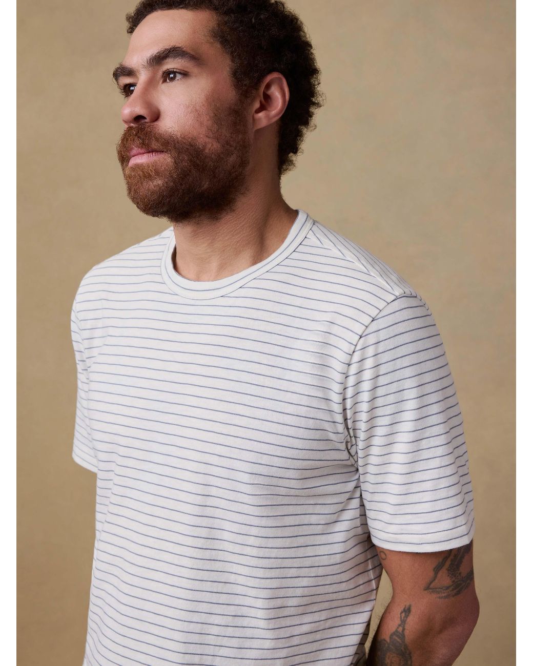 Faherty Brand Natural Sunwashed Regenerative T-Shirt for men