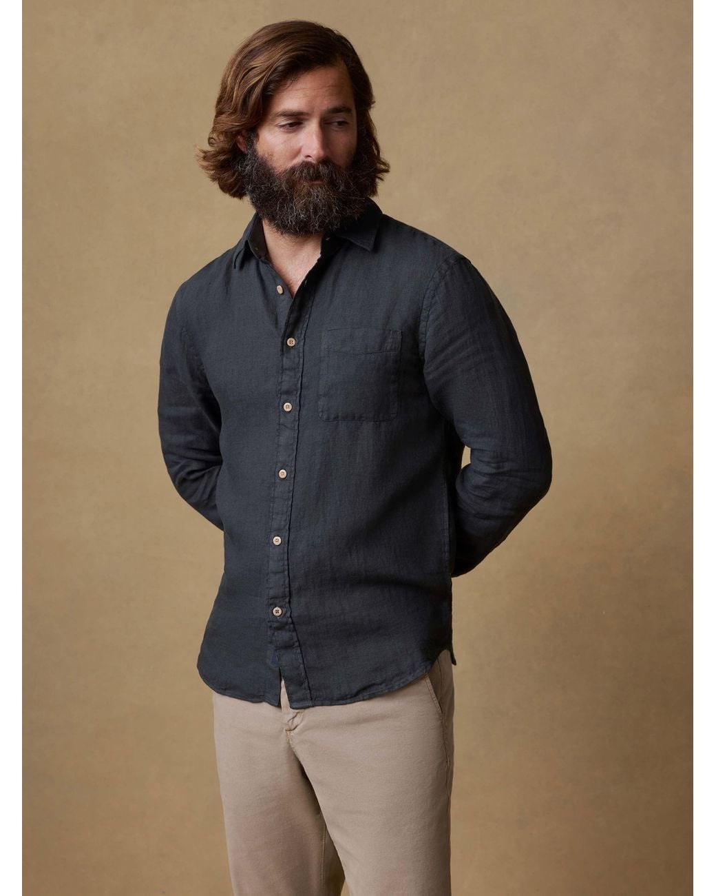 Faherty Brand Blue Laguna Linen Shirt (Tall) for men