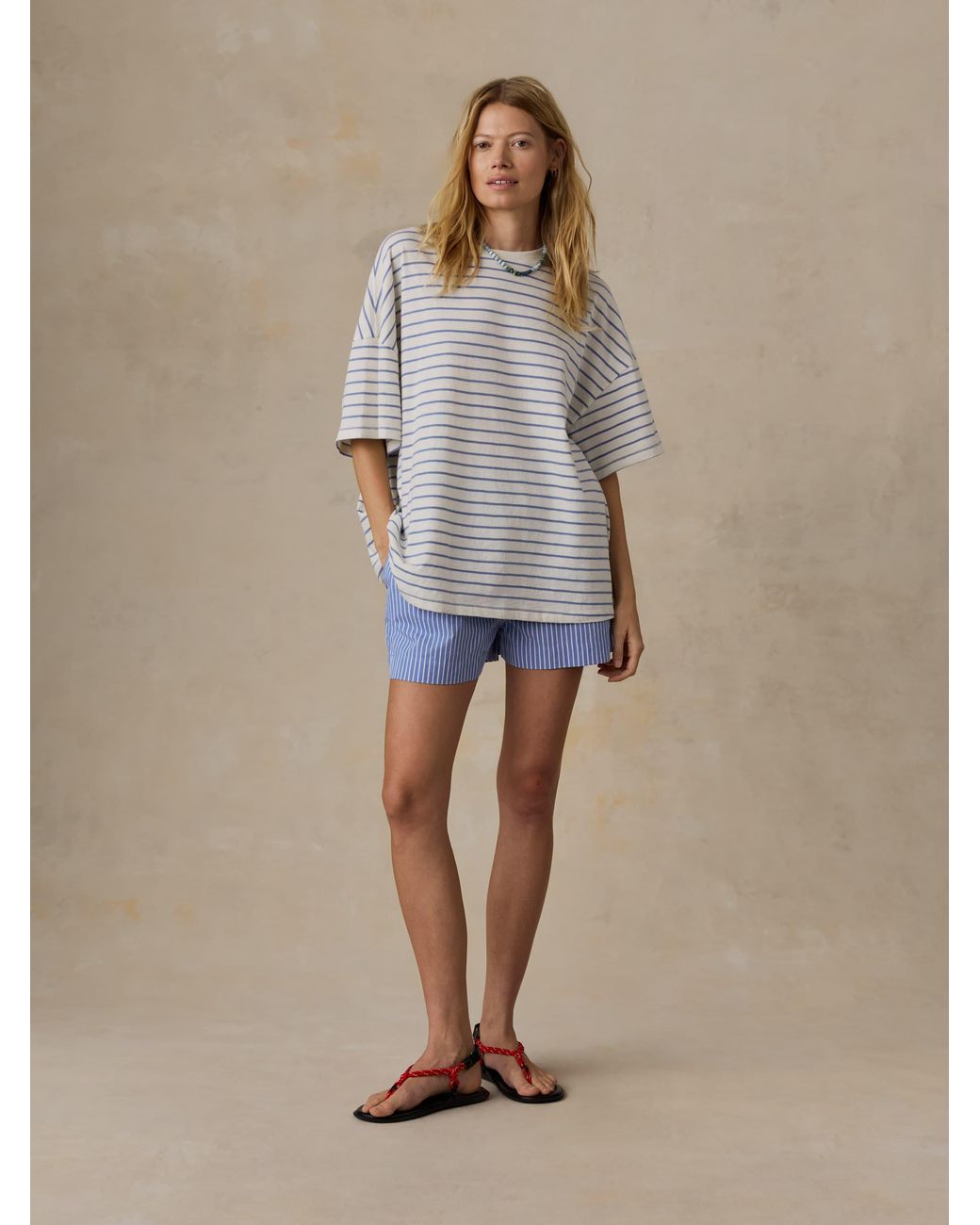 Faherty Brand Blue Coastal Poplin Boxer Short