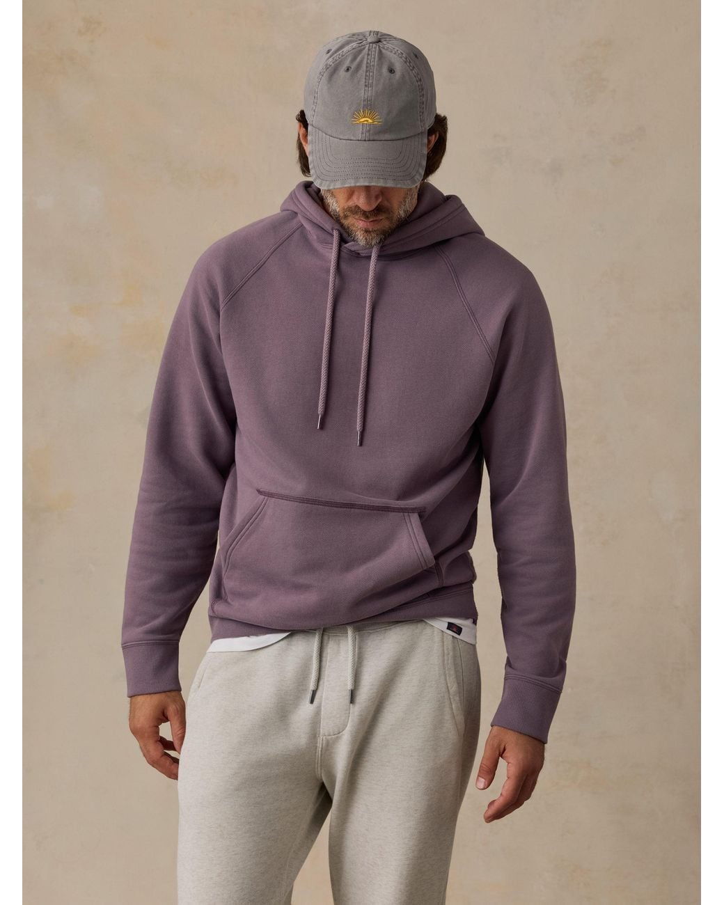 Faherty Brand Purple High Standard Fleece Hoodie for men