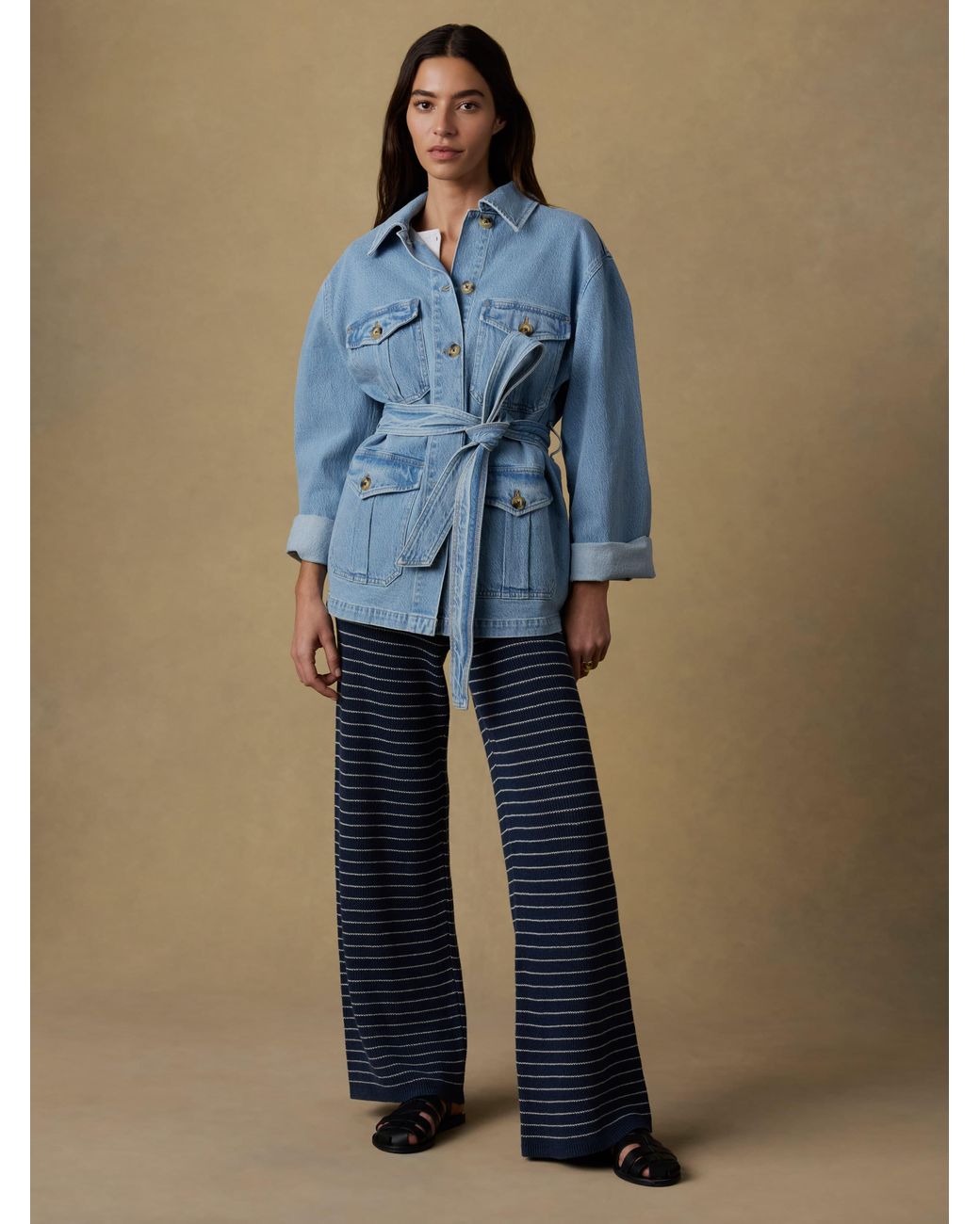 Faherty Brand Blue Solstice Denim Safari Jacket
