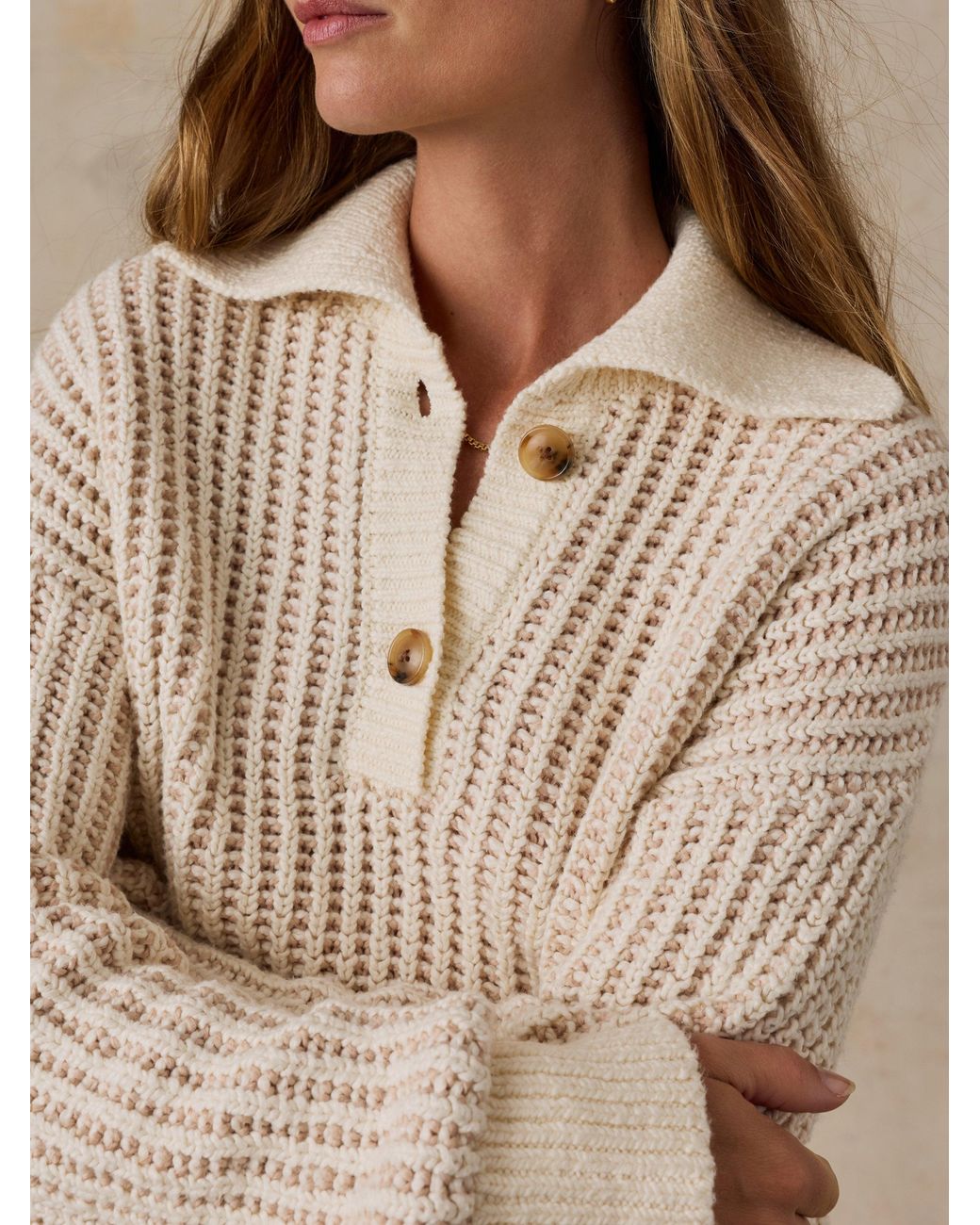 Faherty Brand Natural Heirloom Cotton Sweater Polo