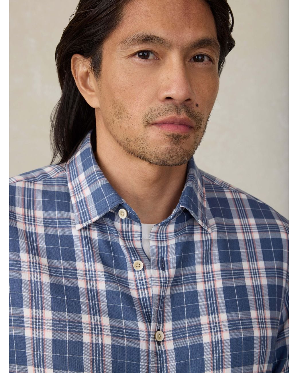 Faherty Brand Blue Movement Monterey Shirt for men