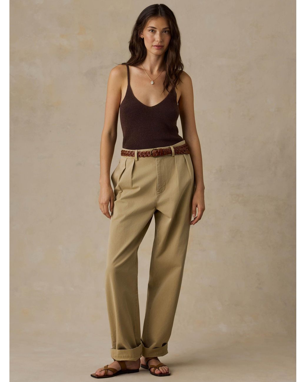 Faherty Brand Brown Miramar Linen Sweater Cami
