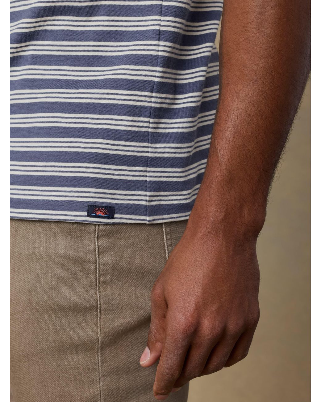 Faherty Brand Blue Sunwashed Regenerative T-Shirt for men