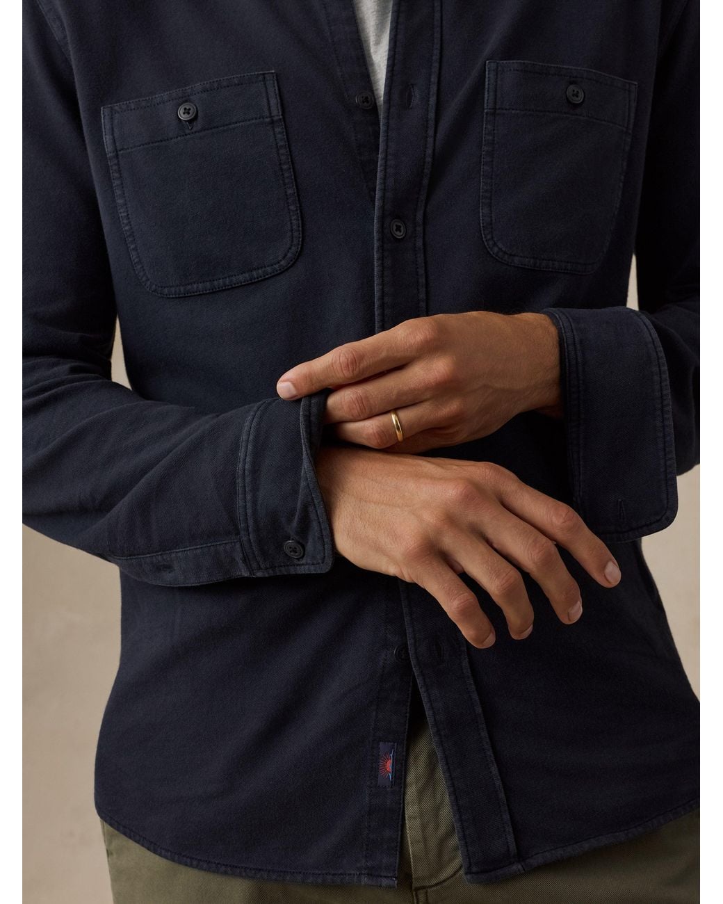 Faherty Brand Blue Field Knit Shirt for men