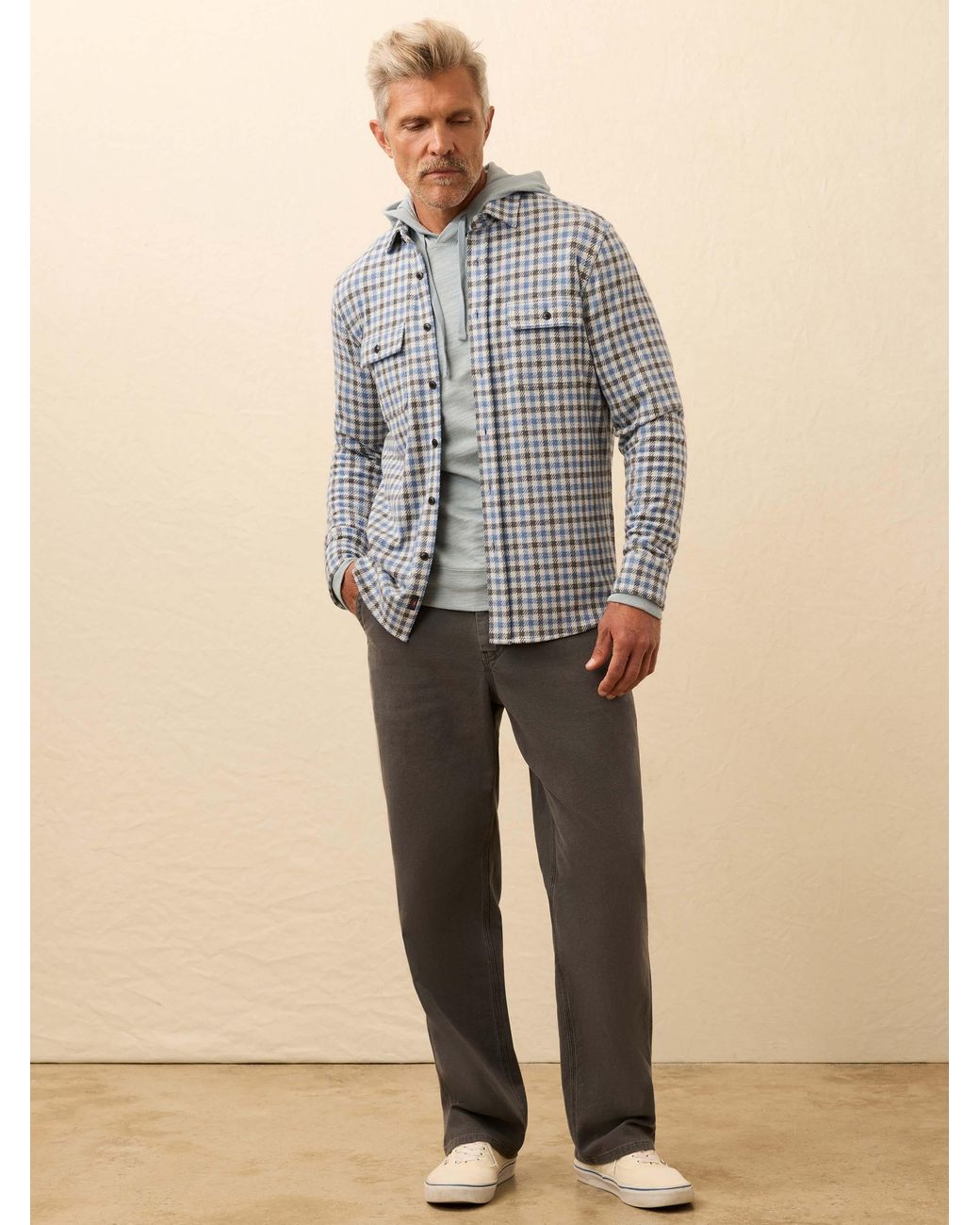Faherty Brand Gray Legend Sweater Shirt for men