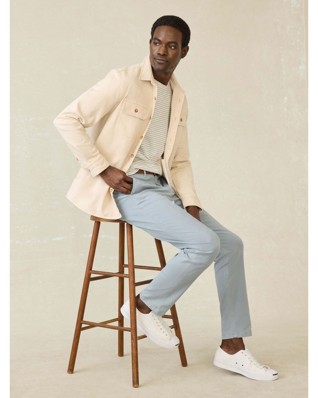 Faherty Brand Brown Sunwashed Canvas Cpo for men