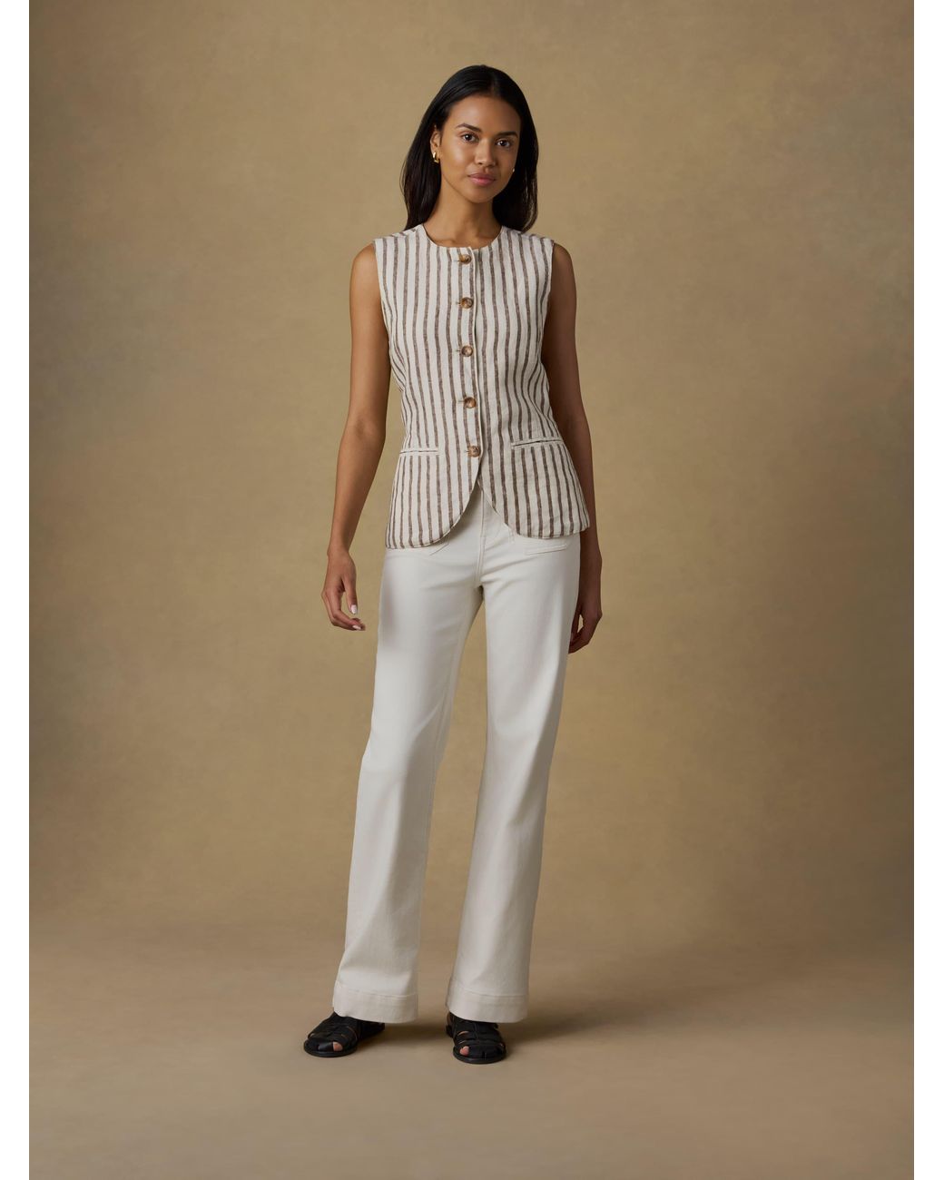 Faherty Brand Brown Sun Strider Linen Vest