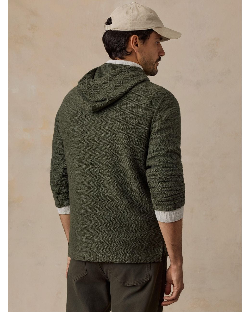 Faherty Brand Green Whitewater Hoodie for men