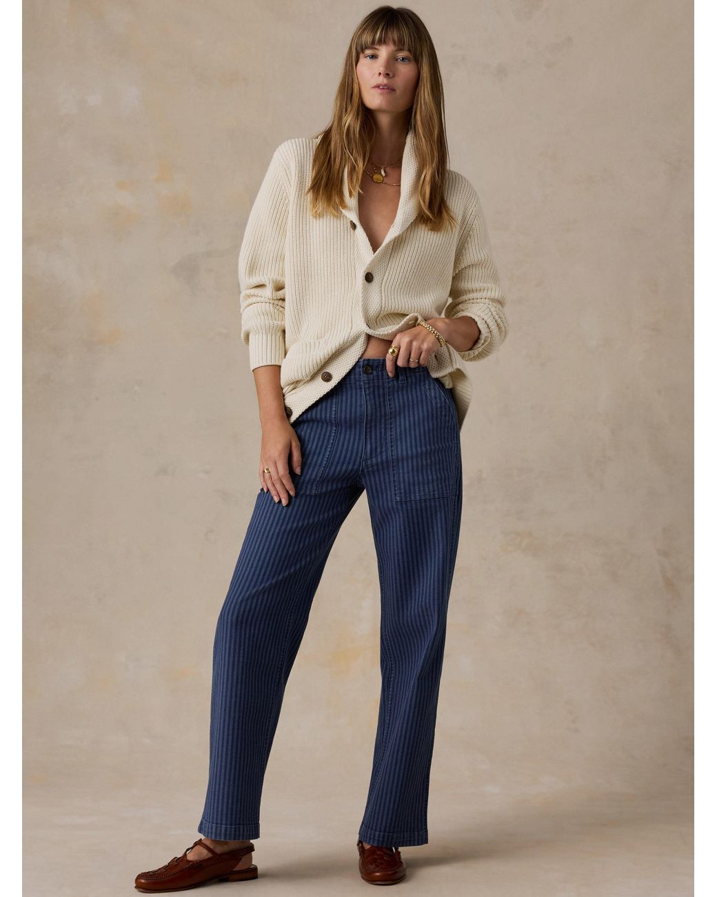 Faherty Brand Blue Topsail Utility Pants