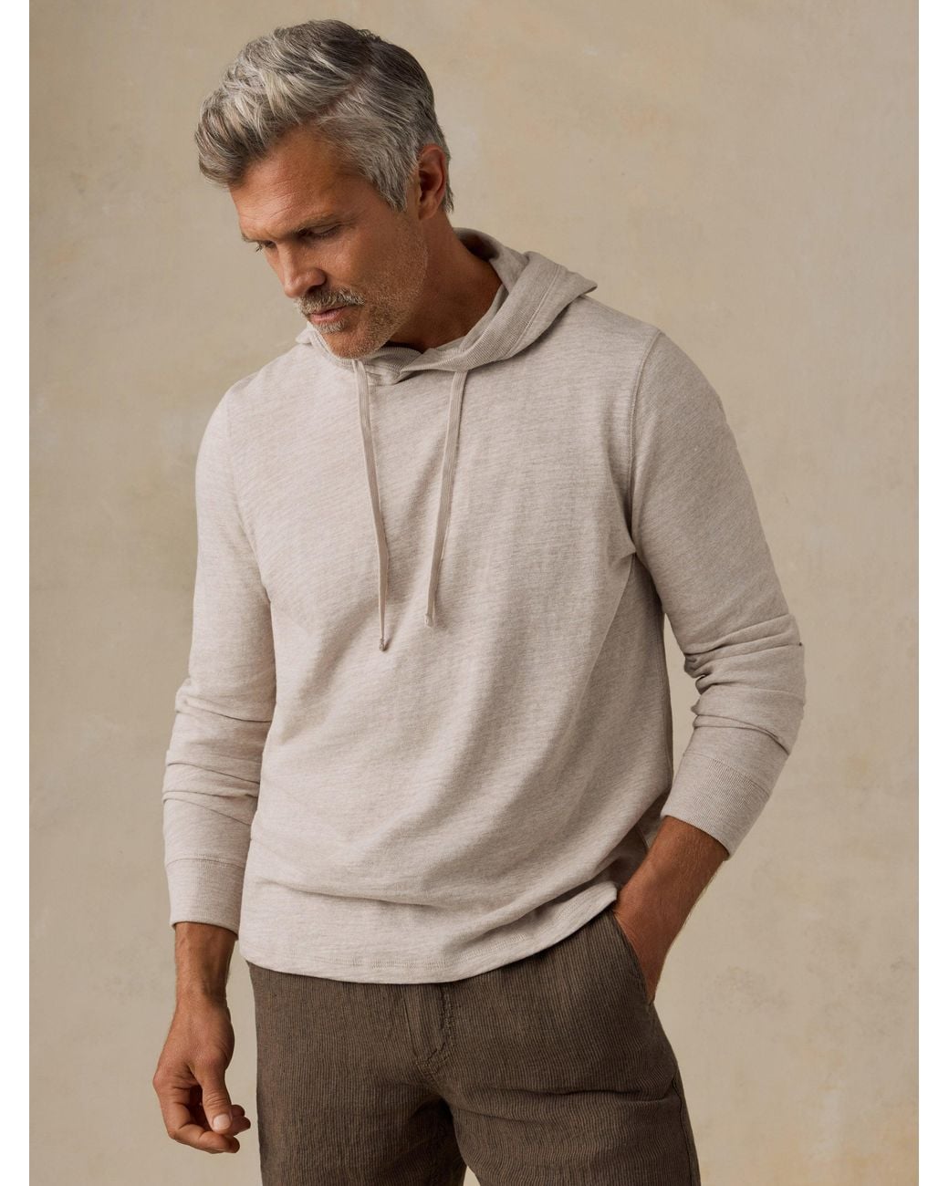 Faherty Brand Natural Sunwashed Organic Hoodie (Tall) for men