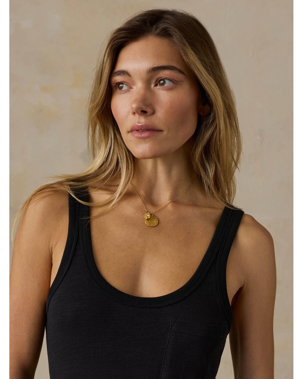 Faherty Brand Natural Sunwashed Organic Pocket Tank Dress