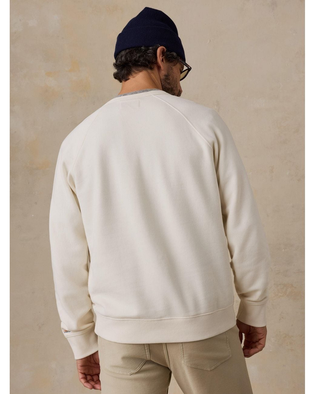 Faherty Brand Natural Ny Knicks High Standard Fleece Crew for men