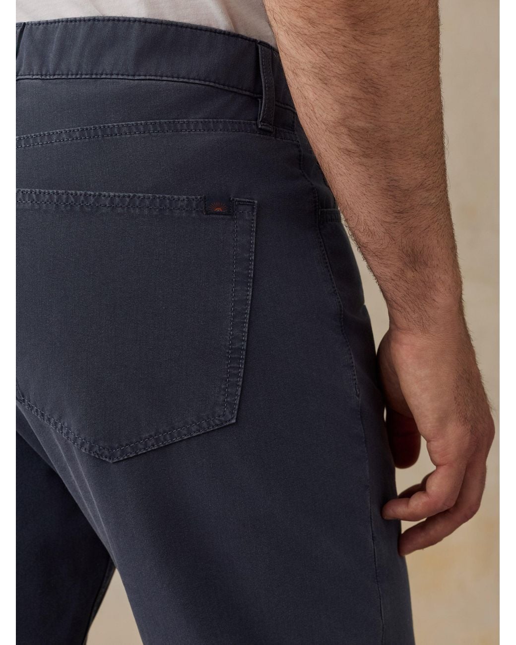 Faherty Brand Blue Movement Patina 5-Pocket Pants for men