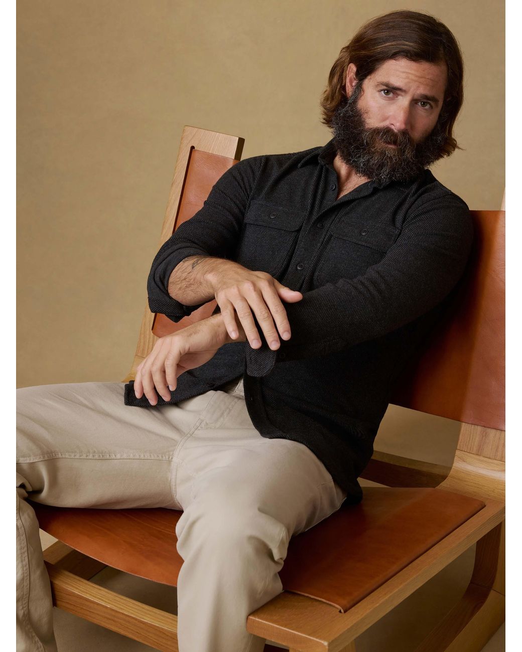 Faherty Brand Black Legend Sweater Shirt for men